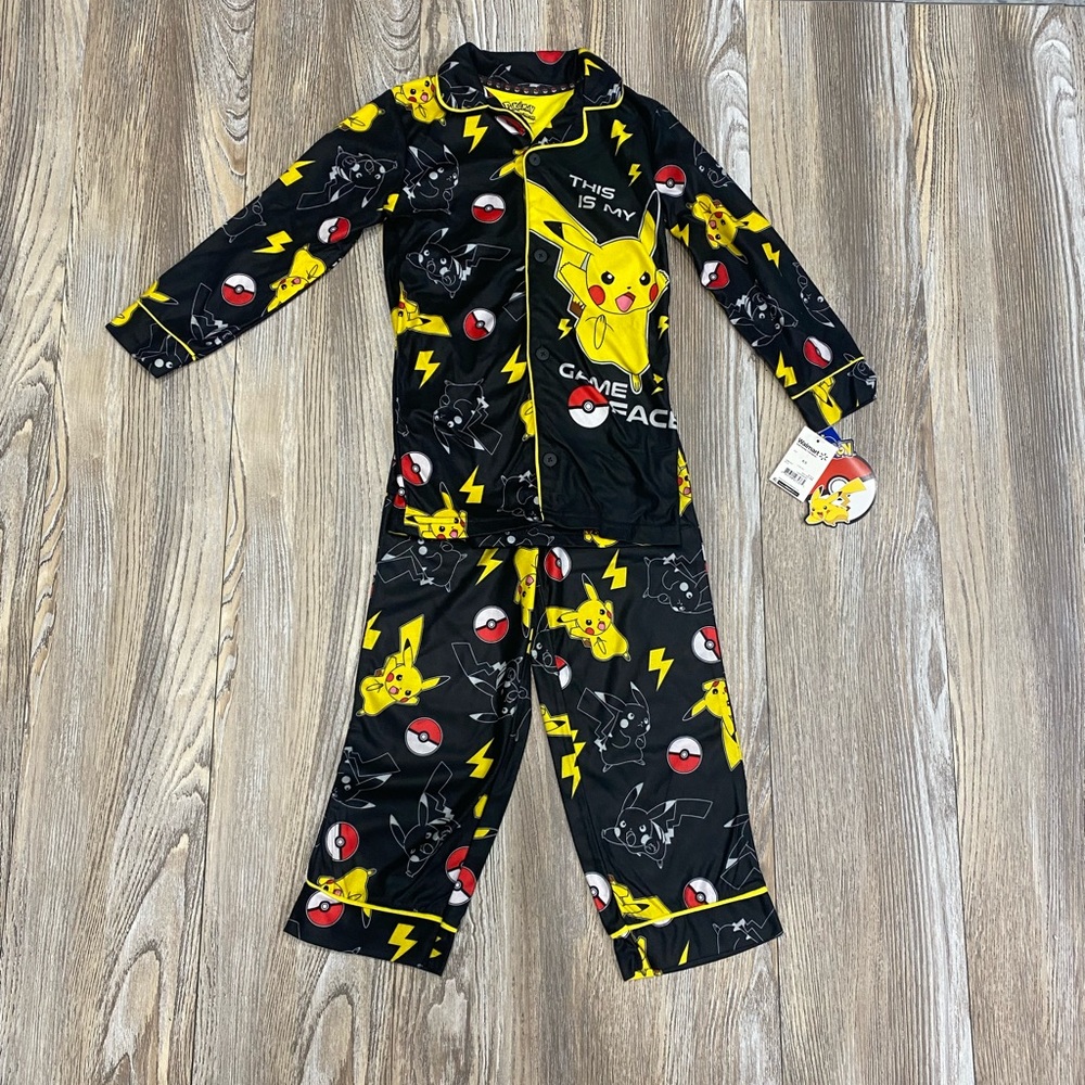 NWT! Pikachu Boys’ Long Sleeve 2-Piece Pajama (4-5 and 8)